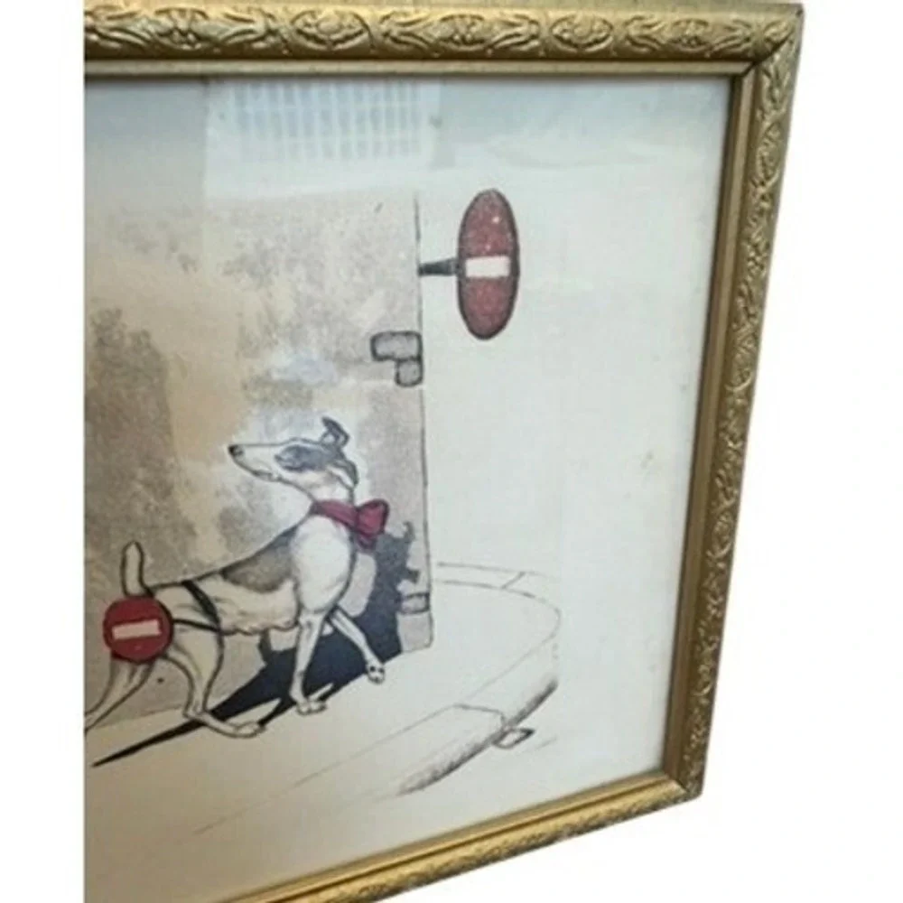Boris O'Klein Sens Interdit Dirty Dogs of Paris  Framed Lithograph Print RARE! - Picture 6 of 12